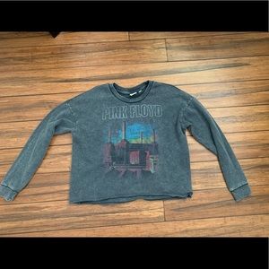 Pink Floyd cropped crewneck sweatshirt.